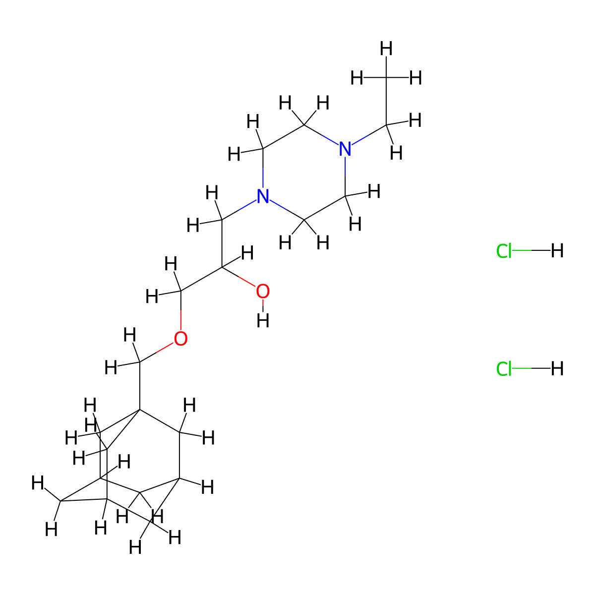 1-[(Adamantan-1-yl)methoxy]-3-(4-ethylpiperazin-1-yl)propan-2-ol dihydrochloride molecular structure, CAS 1185695-68-4