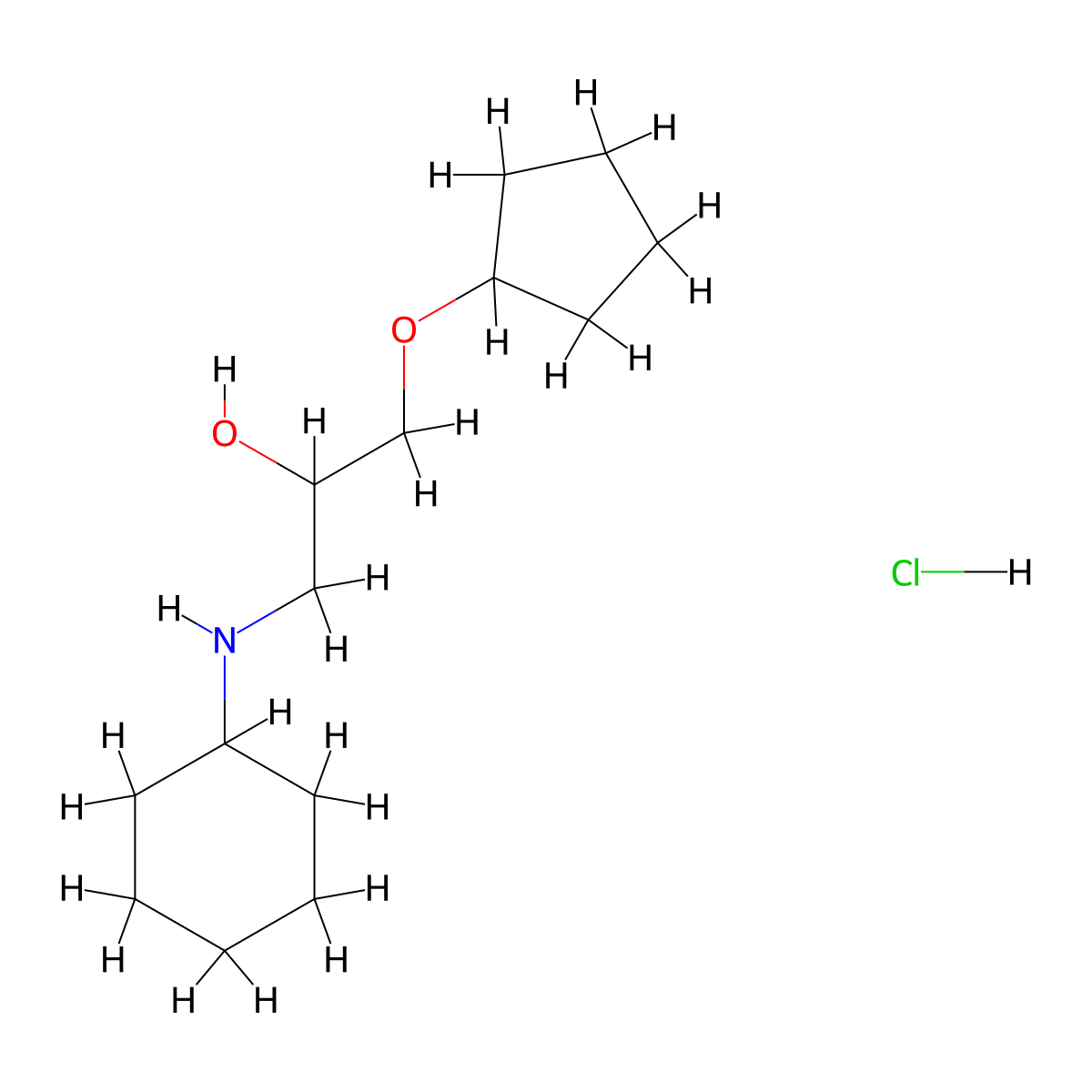 1-(Cyclohexylamino)-3-(cyclopentyloxy)propan-2-ol hydrochloride molecular structure, CAS 1185698-04-7