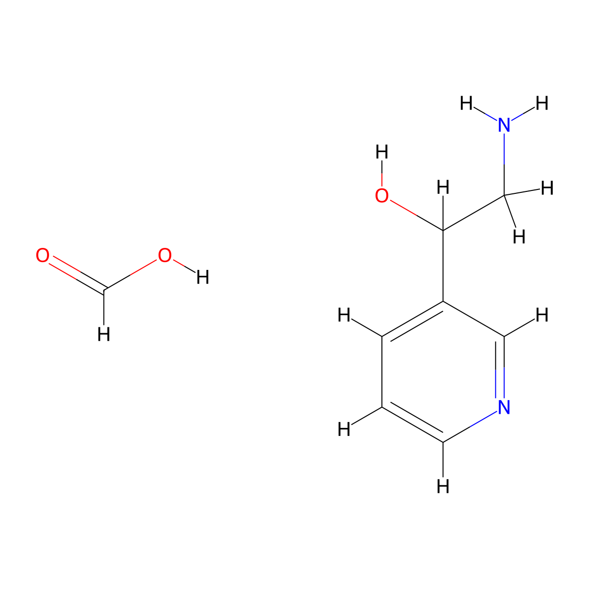 2-Amino-1-(3-pyridinyl)ethanol formate molecular structure, CAS 1185699-01-7