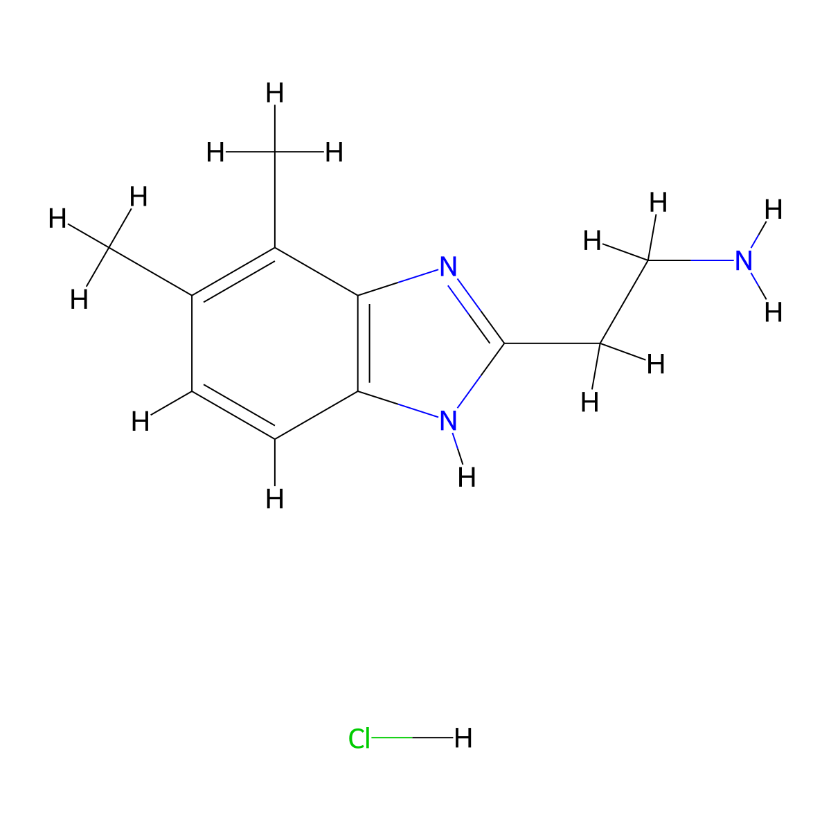 [2-(6,7-Dimethyl-1H-benzimidazol-2-yl)ethyl]amine hydrochloride molecular structure, CAS 1185704-16-8