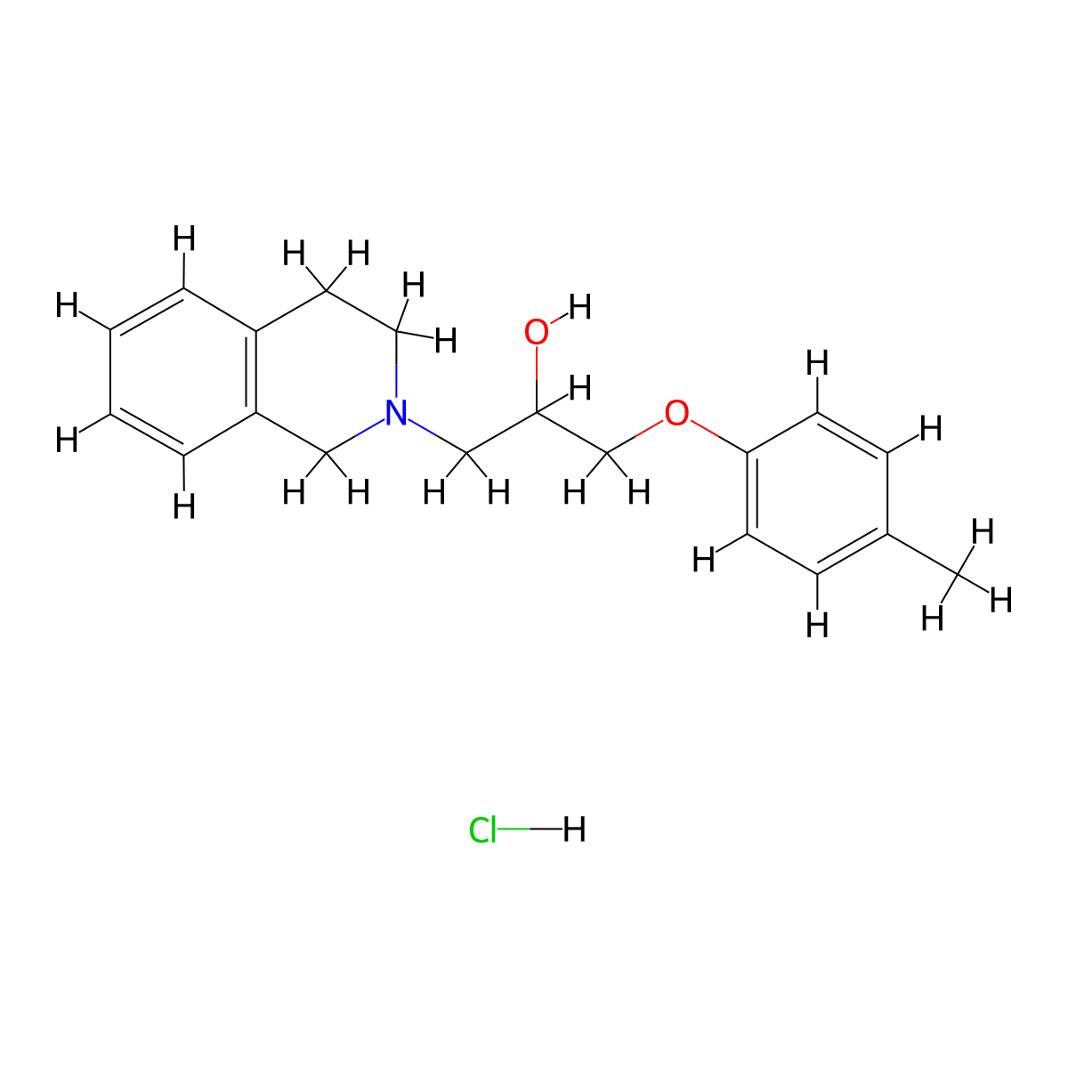 1-(3,4-dihydroisoquinolin-2(1H)-yl)-3-(p-tolyloxy)propan-2-ol hydrochloride molecular structure, CAS 1185704-24-8