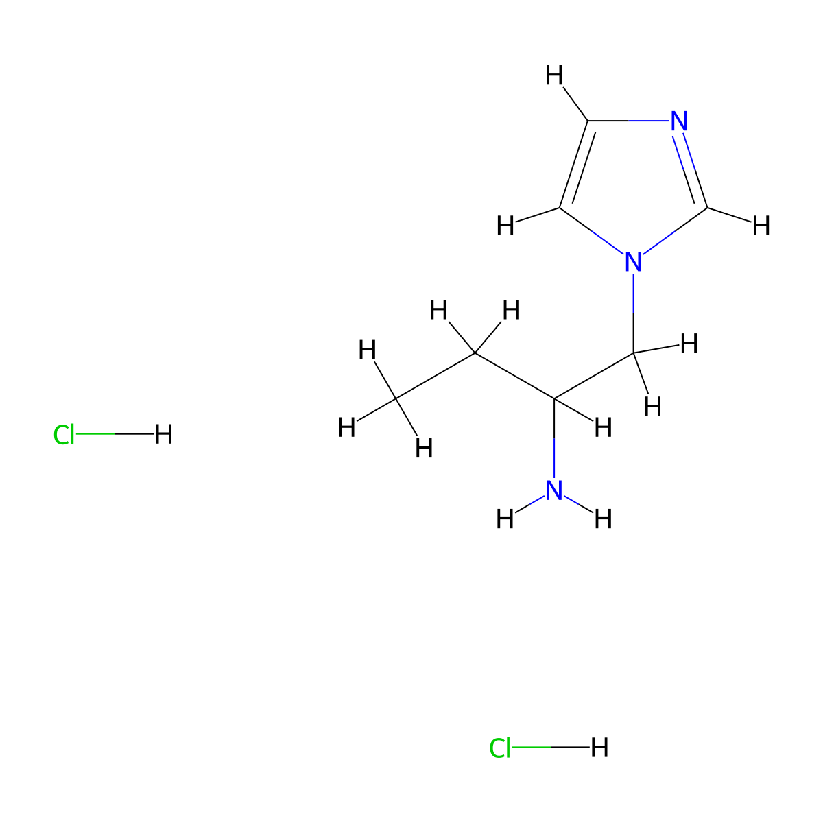 [1-(1H-Imidazol-1-ylmethyl)propyl]amine dihydrochloride molecular structure, CAS 1185705-81-0