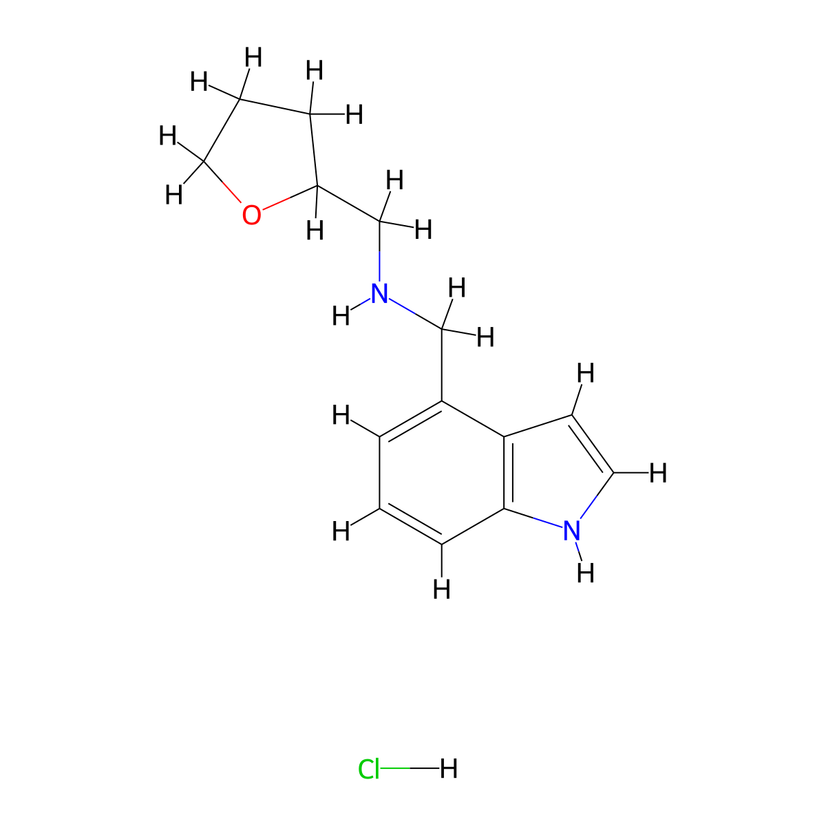 N-(1H-indol-4-ylmethyl)-N-(tetrahydrofuran-2-ylmethyl)amine hydrochloride molecular structure, CAS 1185706-23-3