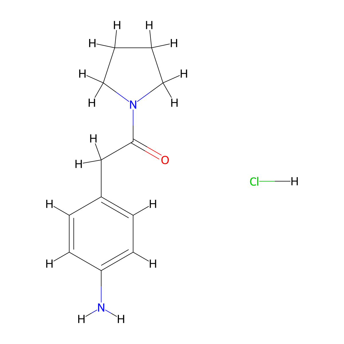 [4-(2-Oxo-2-pyrrolidin-1-ylethyl)phenyl]amine hydrochloride molecular structure, CAS 1185706-92-6