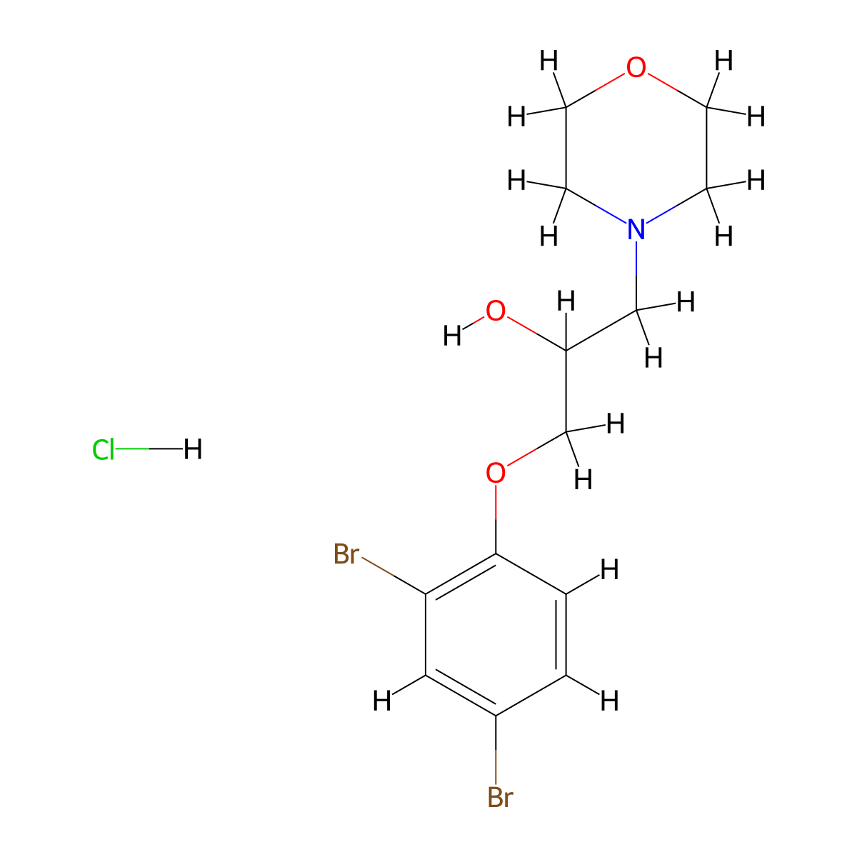 1-(2,4-Dibromophenoxy)-3-morpholinopropan-2-ol hydrochloride molecular structure, CAS 1185708-69-3