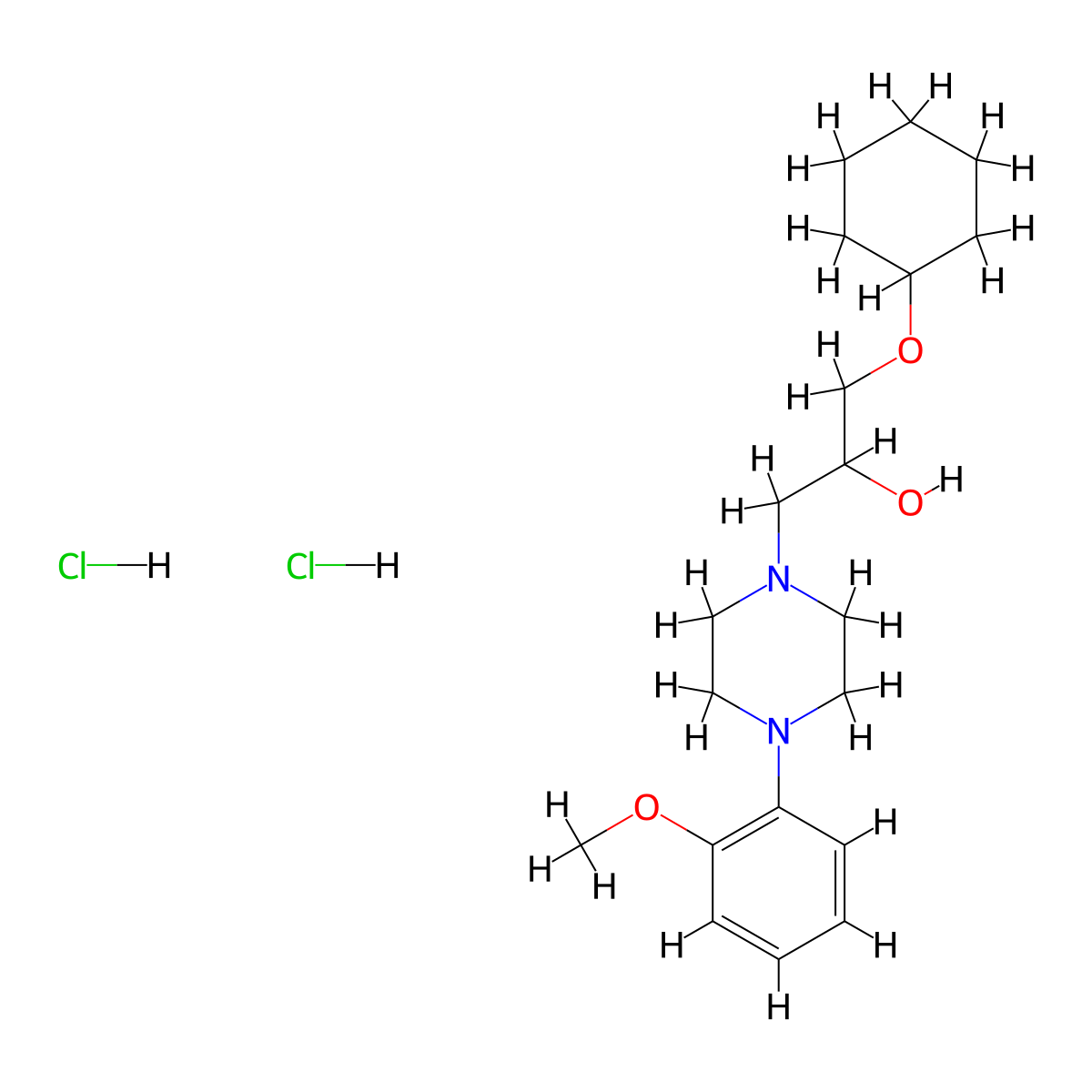 1-(Cyclohexyloxy)-3-[4-(2-methoxyphenyl)piperazin-1-YL]propan-2-OL dihydrochloride molecular structure, CAS 1185709-14-1