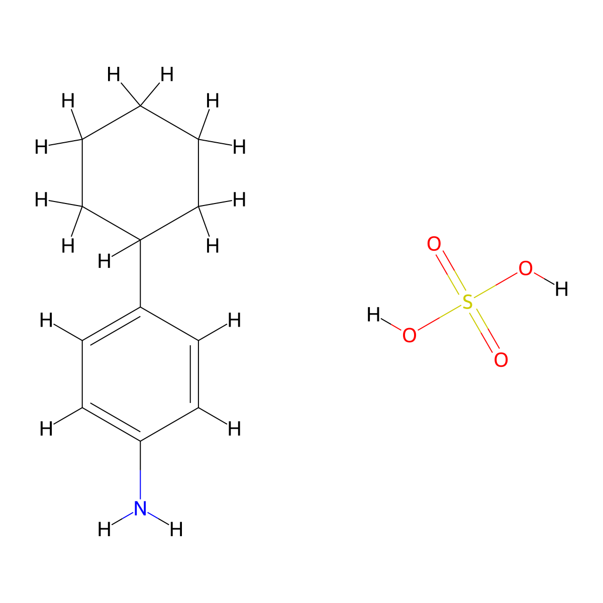 (4-Cyclohexylphenyl)amine sulfate molecular structure, CAS 1185710-32-0