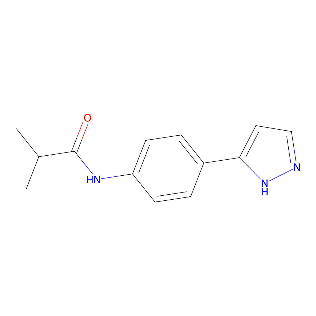 N-(4-(1H-pyrazol-3-yl)phenyl)isobutyramide molecular structure, CAS 1185710-71-7