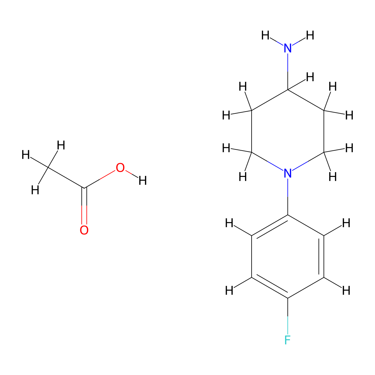 1-(4-Fluorophenyl)-4-piperidinamine acetate molecular structure, CAS 1185712-52-0