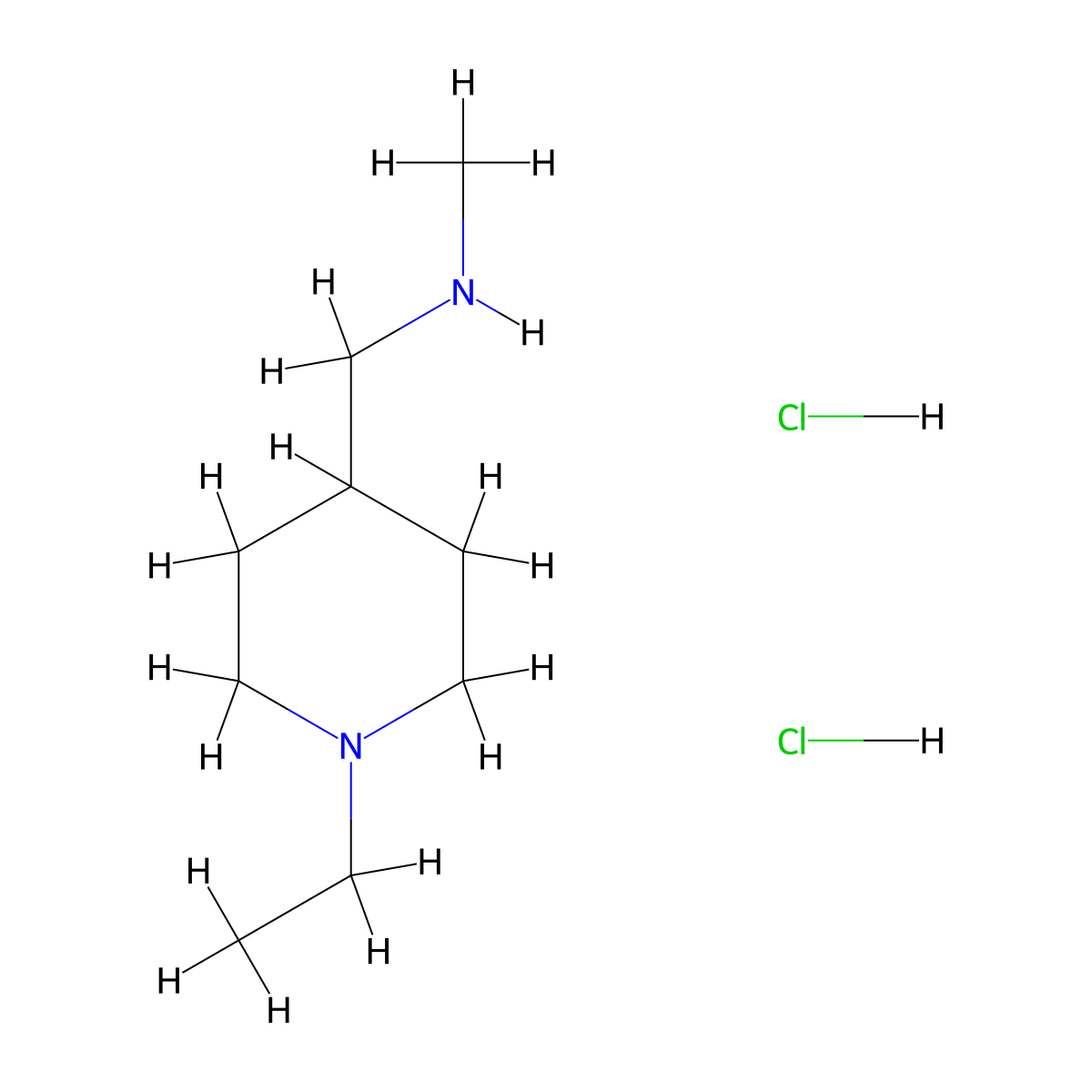 [(1-Ethyl-4-piperidinyl)methyl]methylamine dihydrochloride molecular structure, CAS 1185712-59-7