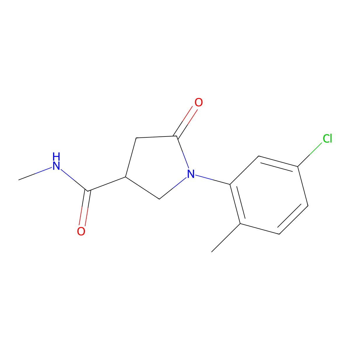 1-(5-chloro-2-methylphenyl)-N-methyl-5-oxopyrrolidine-3-carboxamide molecular structure, CAS 1185718-08-4