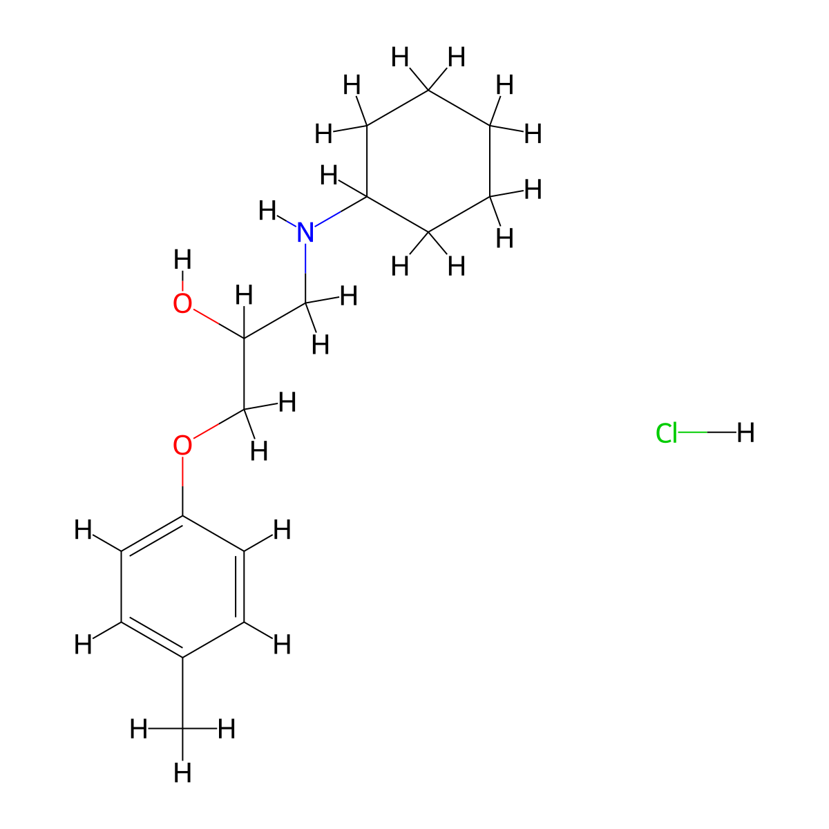 1-(Cyclohexylamino)-3-(p-tolyloxy)propan-2-ol hydrochloride molecular structure, CAS 1185719-36-1