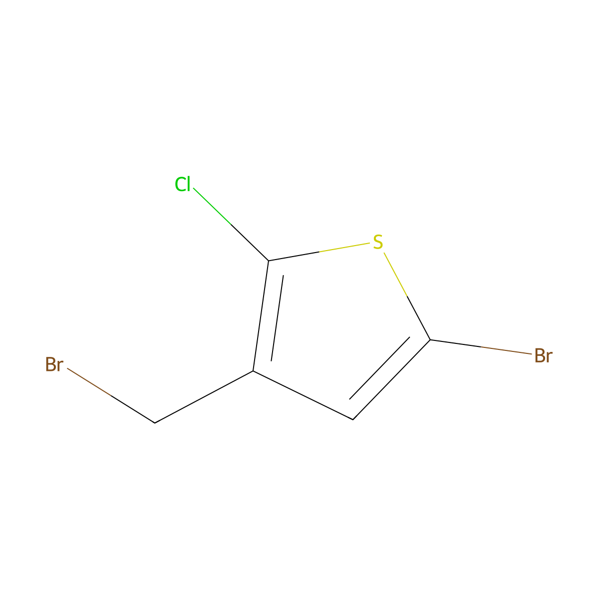5-Bromo-3-(bromomethyl)-2-chlorothiophene molecular structure, CAS 1185727-35-8
