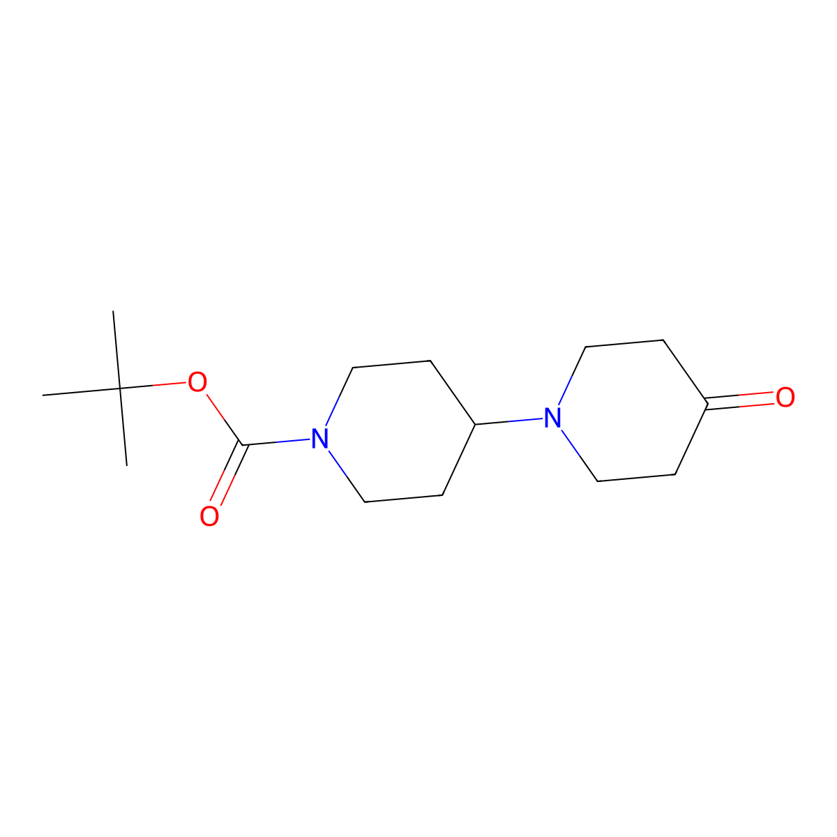 tert-Butyl 4-oxo(1,4'-bipiperidine)-1'-carboxylate molecular structure, CAS 1185732-60-8