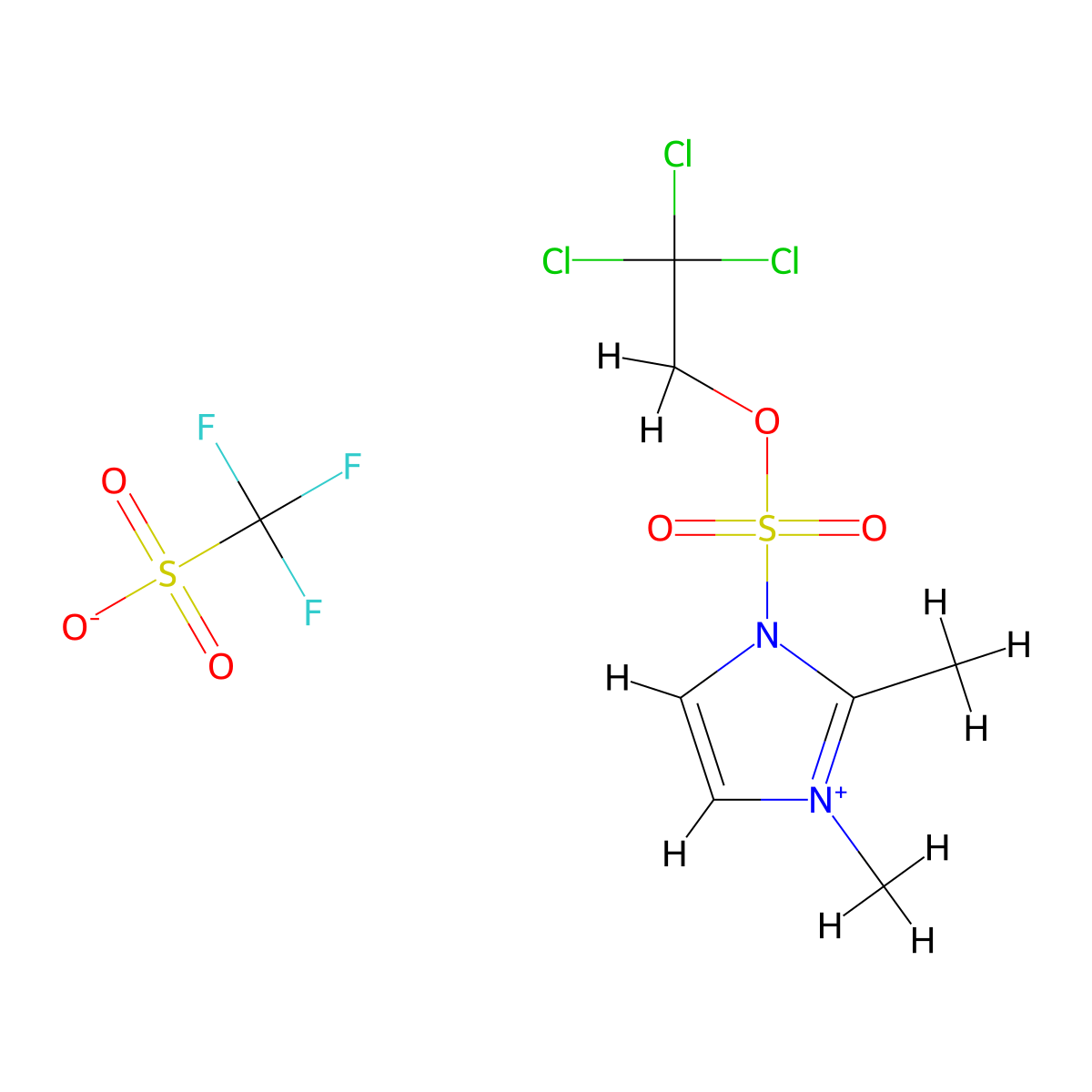 2,3-Dimethyl-1-(2,2,2-trichloroethoxysulfuryl)imidazolium triflate molecular structure, CAS 1185733-70-3