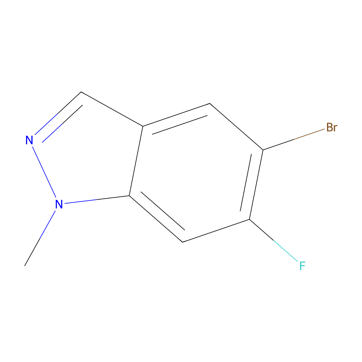 5-Bromo-6-fluoro-1-methyl-1H-indazole molecular structure, CAS 1185767-06-9