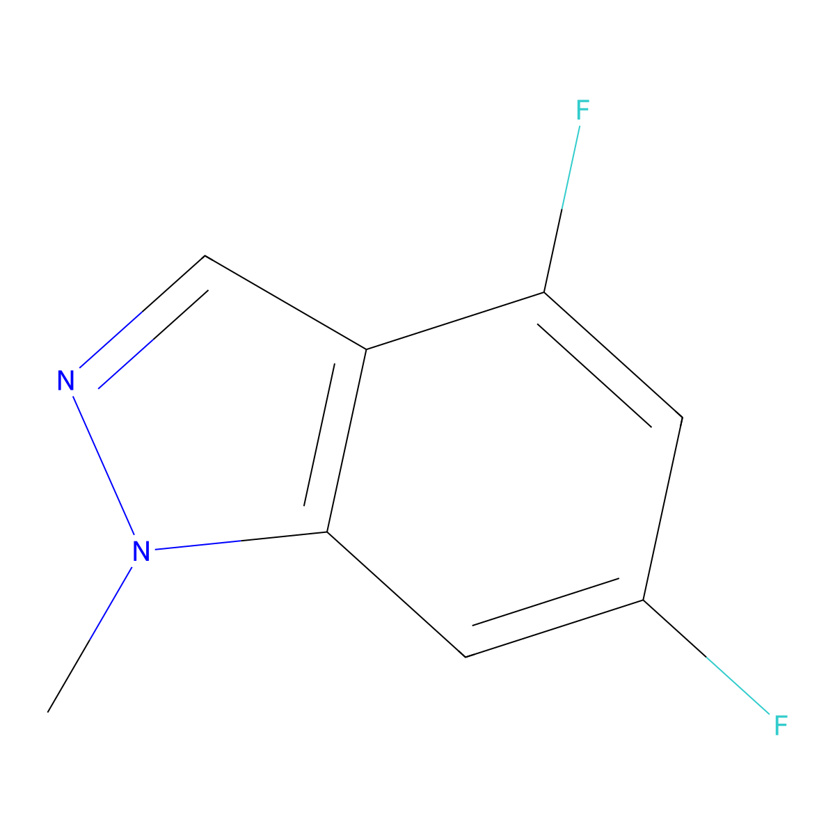 4,6-Difluoro-1-methyl-1H-indazole molecular structure, CAS 1185767-08-1