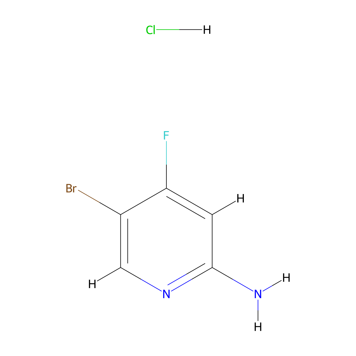 5-Bromo-4-fluoropyridin-2-amine hydrochloride molecular structure, CAS 1185767-18-3