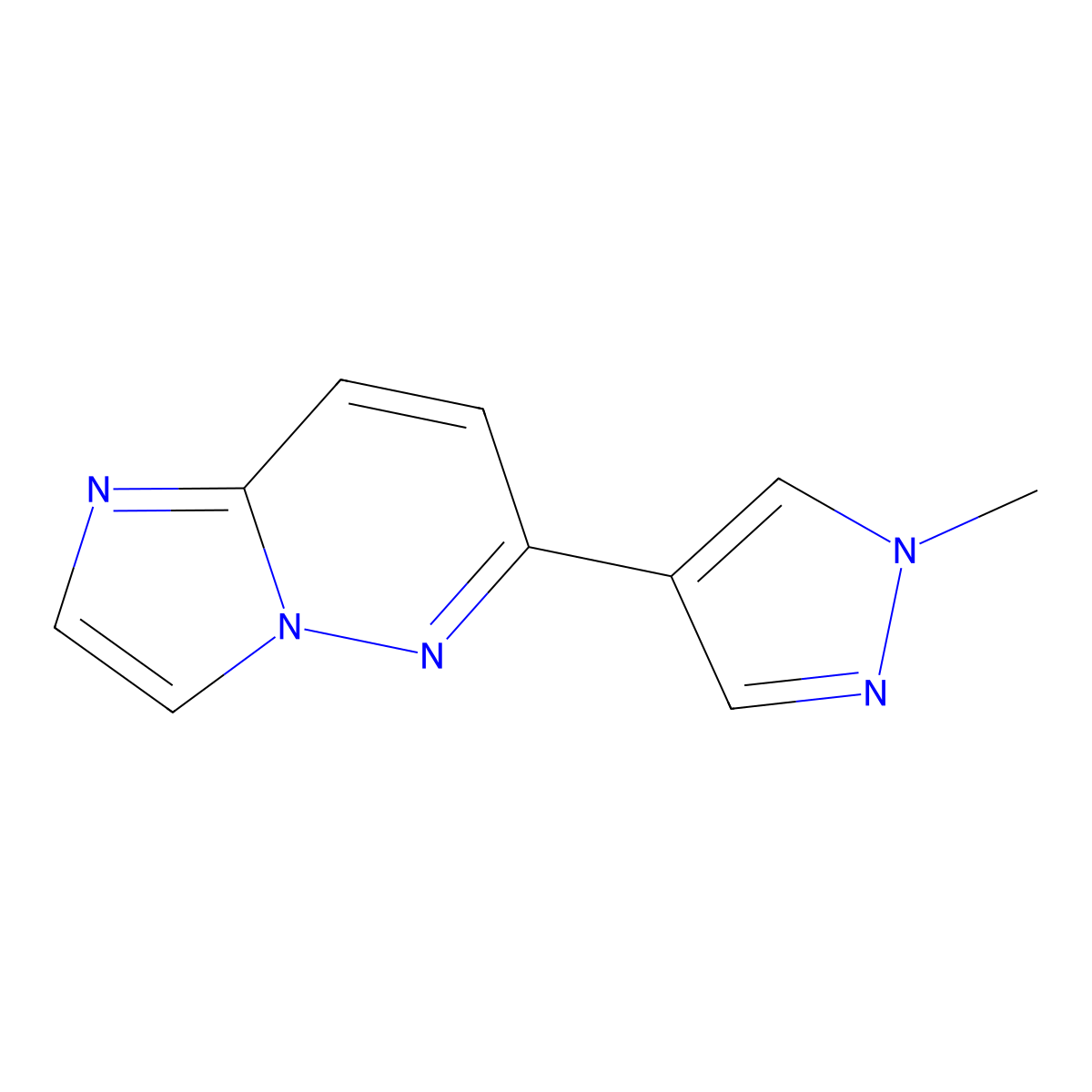 6-(1-Methyl-1H-pyrazol-4-yl)-imidazo[1,2-b]pyridazine molecular structure, CAS 1185767-29-6