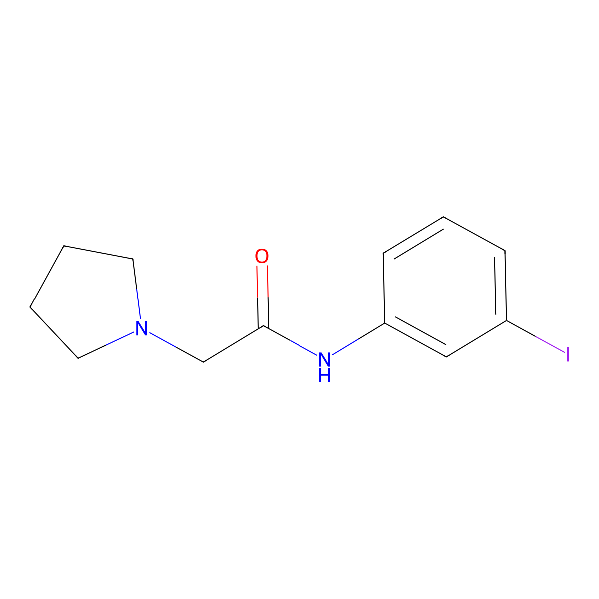 N-(3-iodophenyl)-2-pyrrolidin-1-ylacetamide molecular structure, CAS 1185772-24-0