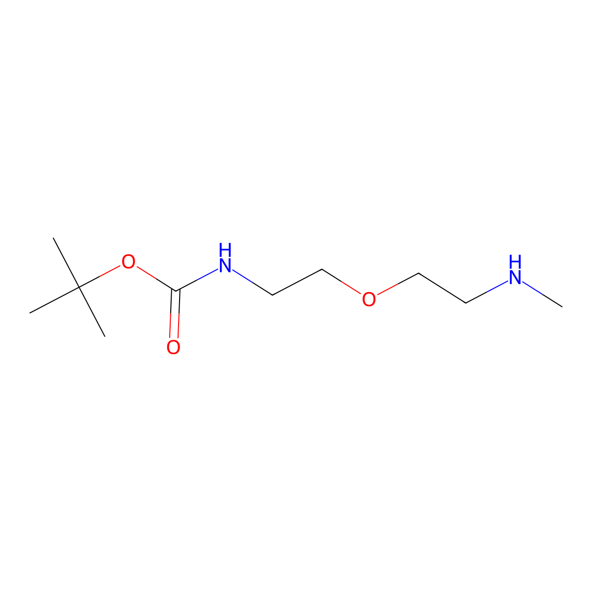 tert-butyl N-(2-(2-(methylamino)ethoxy)ethyl)carbamate molecular structure, CAS 1185772-28-4