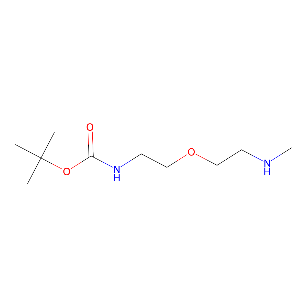 tert-butyl N-(2-(2-(methylamino)ethoxy)ethyl)carbamate molecular structure, CAS 1185772-28-4