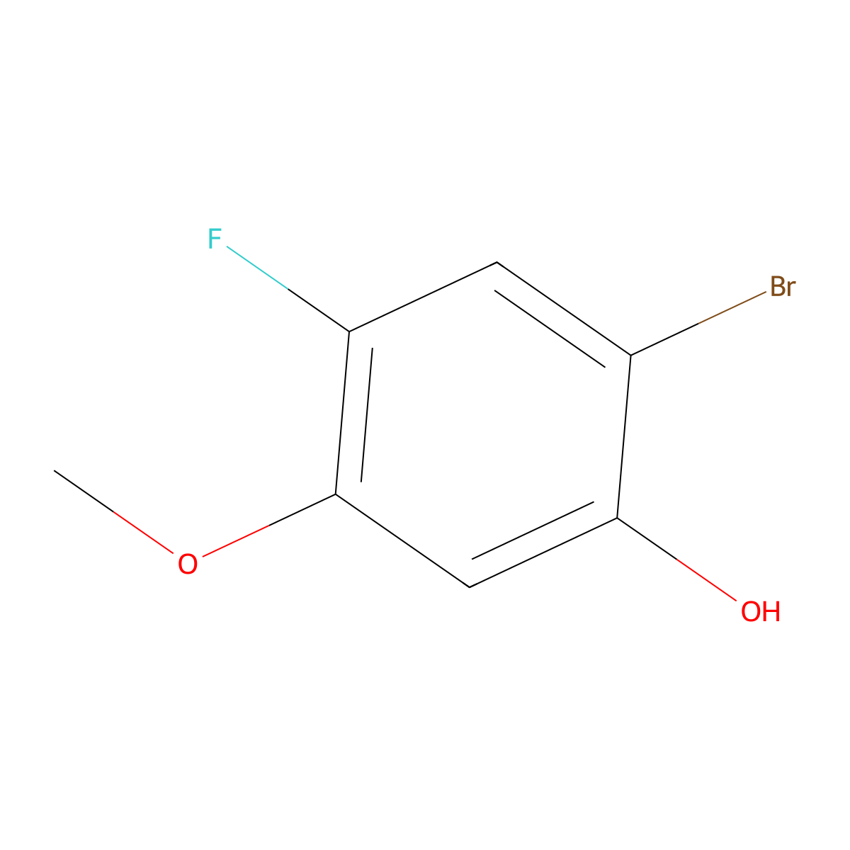 2-Bromo-4-fluoro-5-methoxyphenol molecular structure, CAS 1185836-63-8