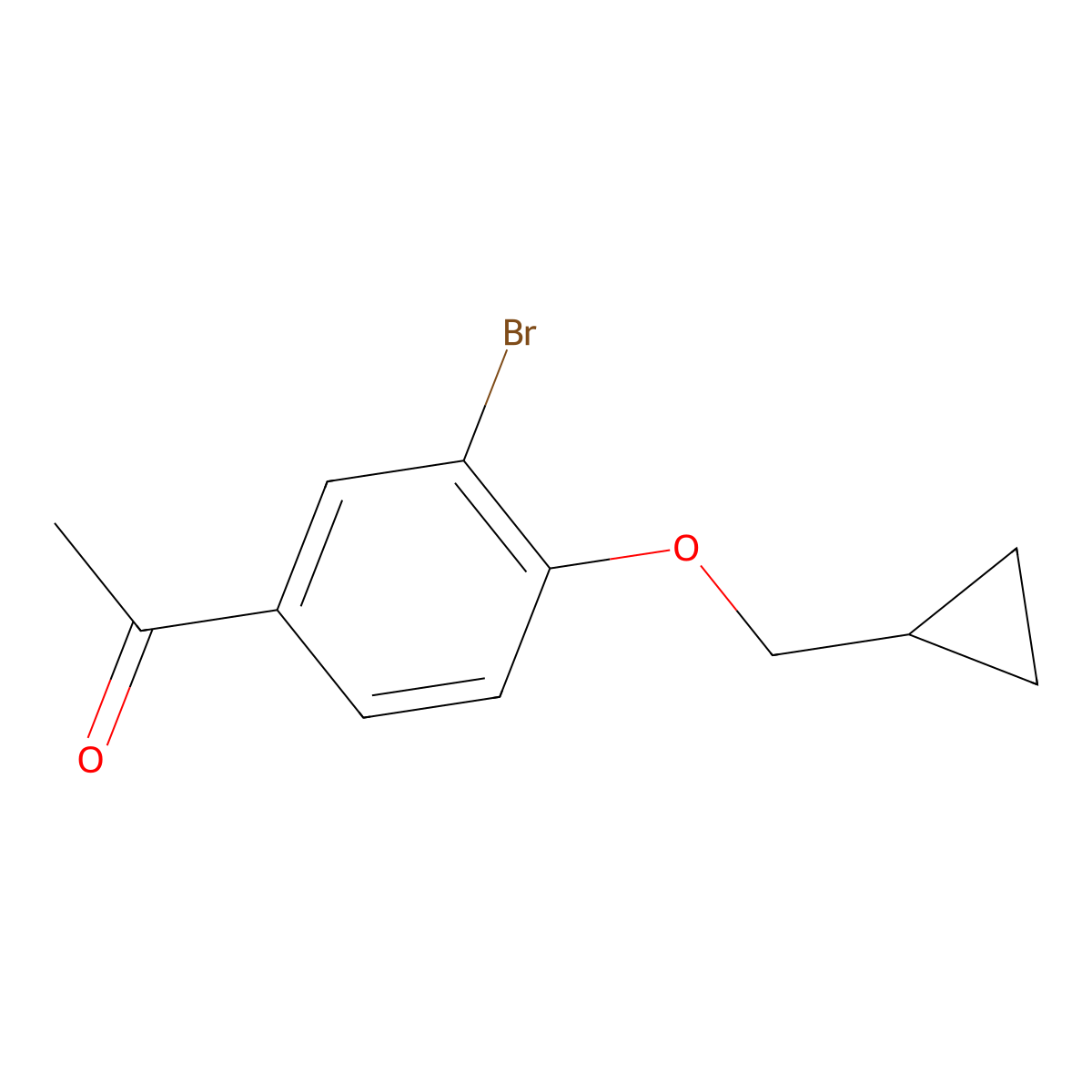 1-[3-Bromo-4-(cyclopropylmethoxy)phenyl]ethanone molecular structure, CAS 1185836-84-3