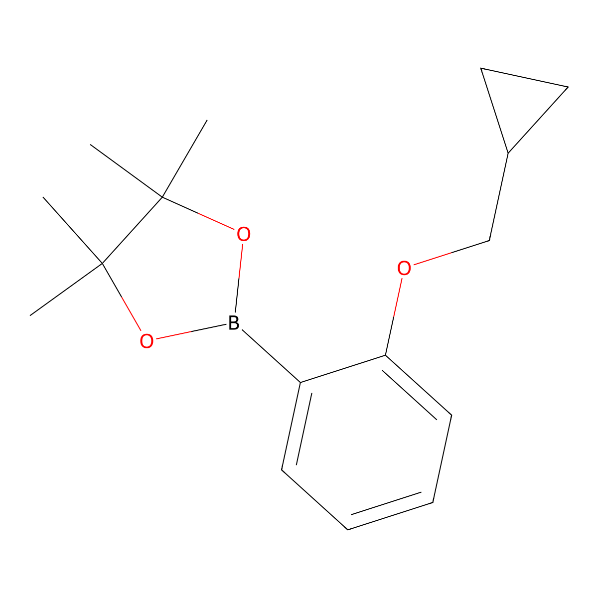 2-[2-(Cyclopropylmethoxy)phenyl]-4,4,5,5-tetramethyl-1,3,2-dioxaborolane molecular structure, CAS 1185836-98-9