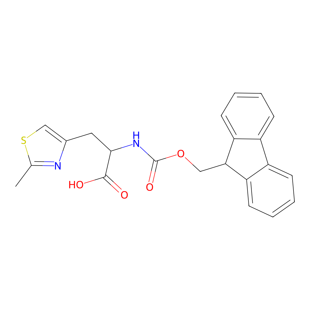 Fmoc-3-(2-methylthiazol-4-yl)-L-alanine molecular structure, CAS 1185853-99-9