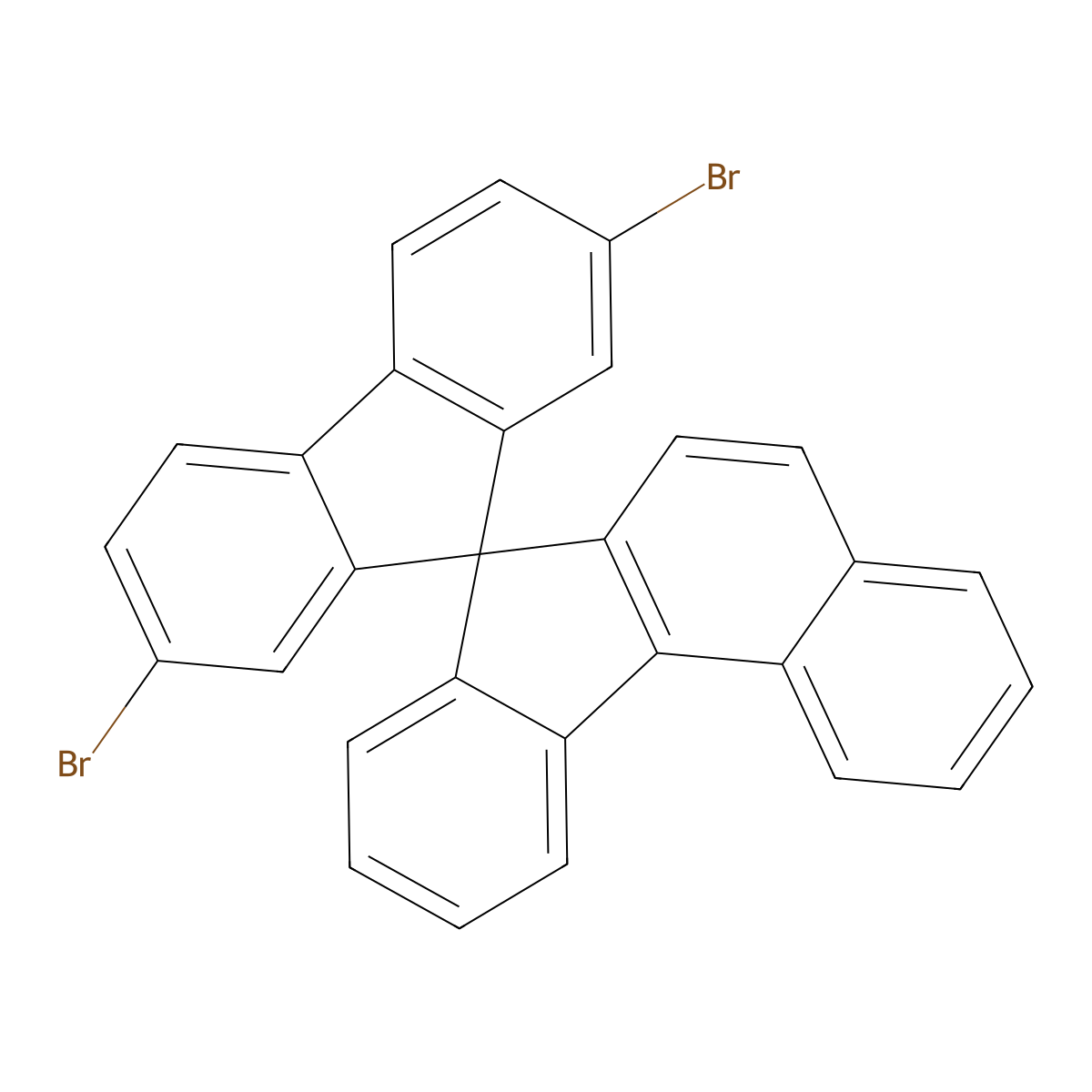 2',7'-Dibromospiro[benzo[c]fluorene-7,9'-fluorene] molecular structure, CAS 1185855-21-3