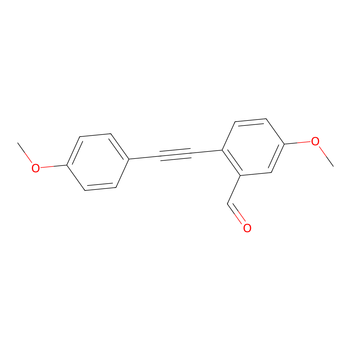 5-Methoxy-2-[2-(4-methoxyphenyl)ethynyl]benzaldehyde molecular structure, CAS 1185881-82-6