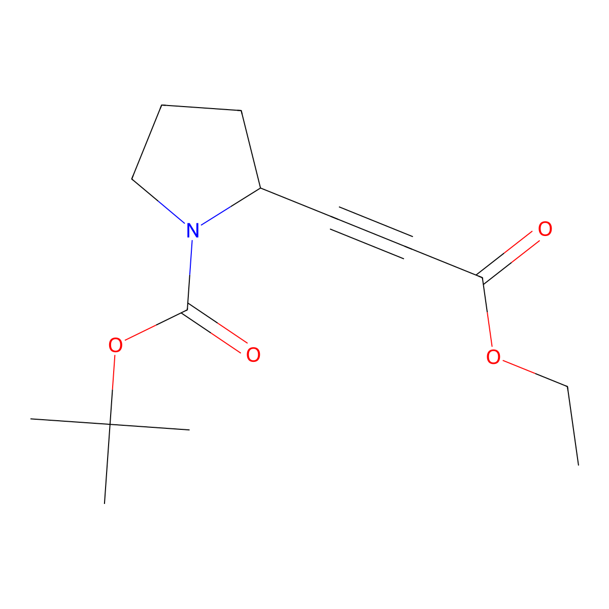 tert-Butyl (S)-2-(3-ethoxy-3-oxoprop-1-yn-1-yl)pyrrolidine-1-carboxylate molecular structure, CAS 1185884-92-7