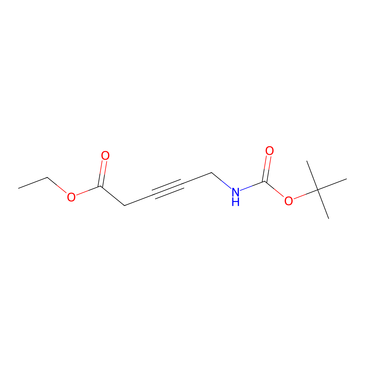 Ethyl 5-{[(tert-butoxy)carbonyl]amino}pent-3-ynoate molecular structure, CAS 1185884-99-4