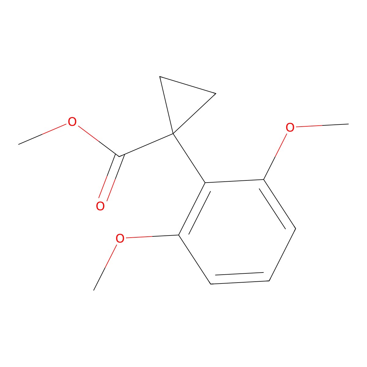 Methyl 1-(2,6-dimethoxyphenyl)cyclopropane-1-carboxylate molecular structure, CAS 1185886-64-9