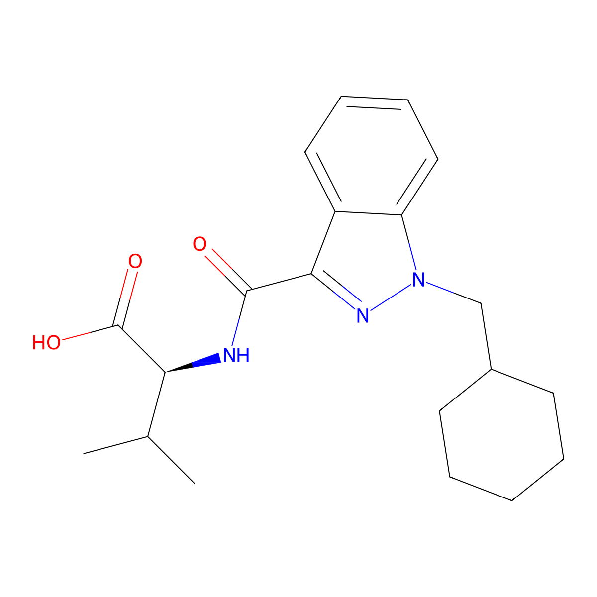 N-((1-(Cyclohexylmethyl)-1H-indazol-3-yl)carbonyl)-L-valine molecular structure, CAS 1185887-51-7
