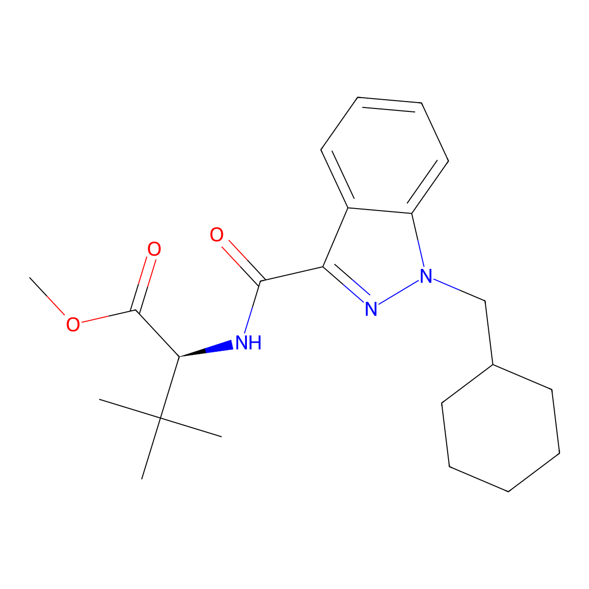 N-((1-(Cyclohexylmethyl)-1H-indazol-3-yl)carbonyl)-3-methyl-L-valine methyl ester molecular structure, CAS 1185888-32-7