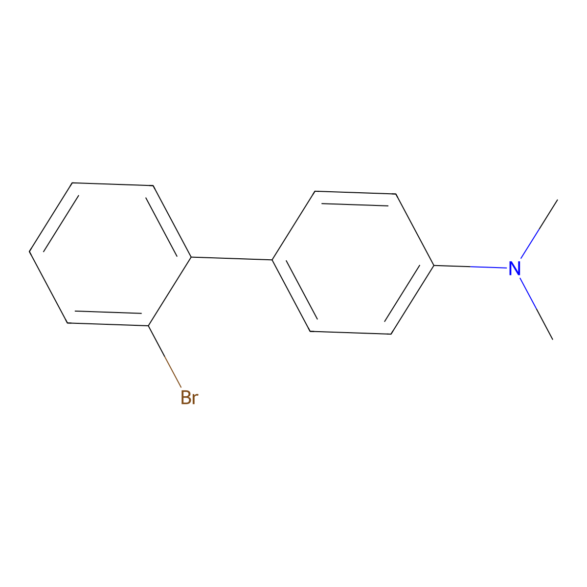 2'-bromo-N,N-dimethyl-[1,1'-biphenyl]-4-amine molecular structure, CAS 1185898-91-2
