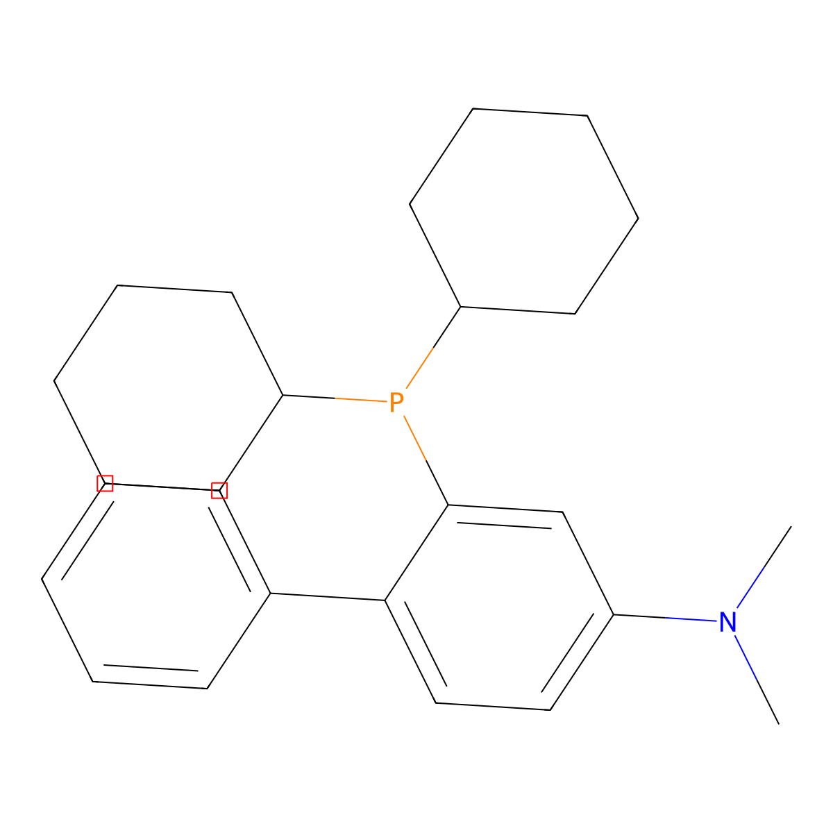 2-(Dicyclohexylphosphino)-N,N-dimethyl[1,1-biphenyl]-4-amine molecular structure, CAS 1185899-00-6