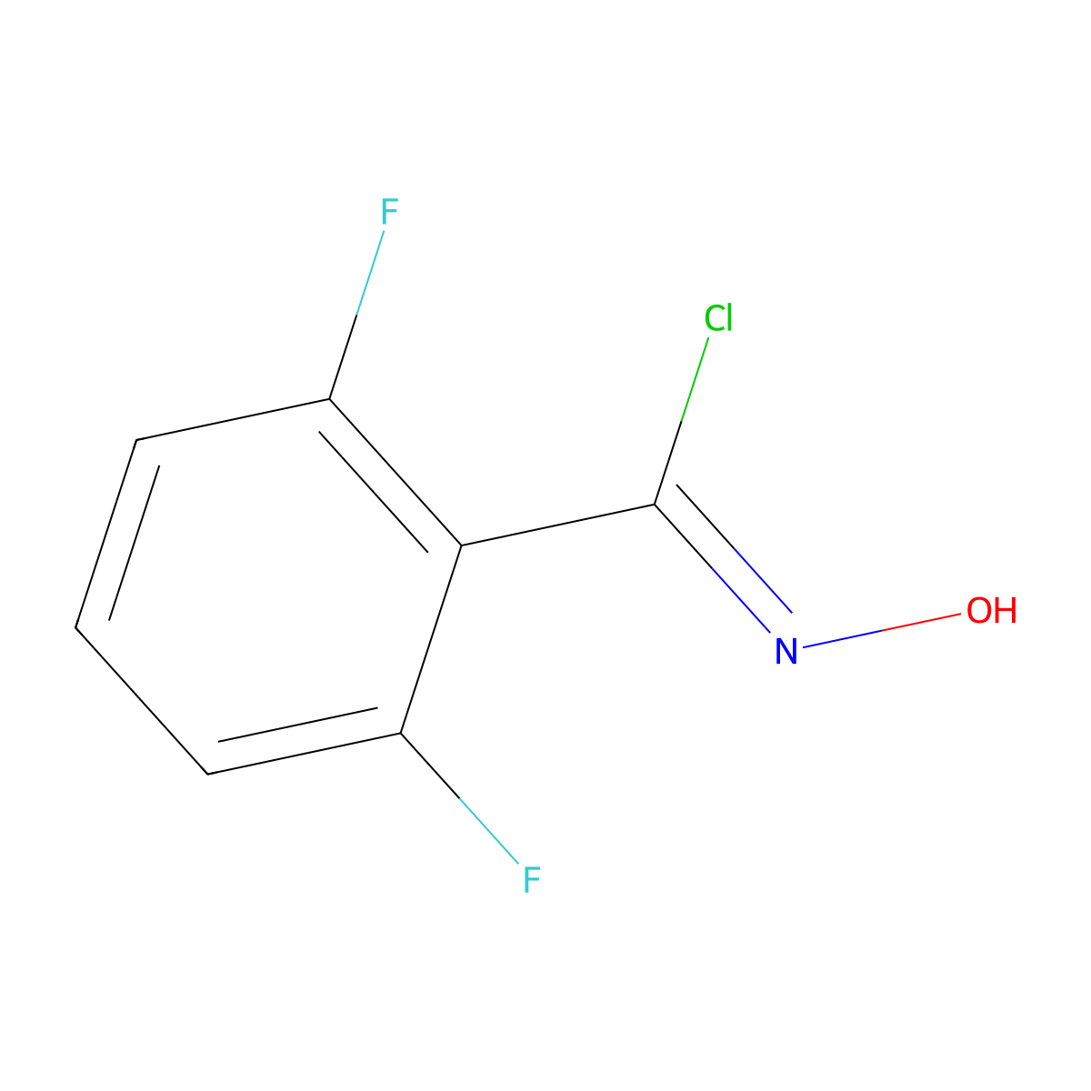 2,6-Difluorobenzoyl chloride oxime molecular structure, CAS 118591-69-8