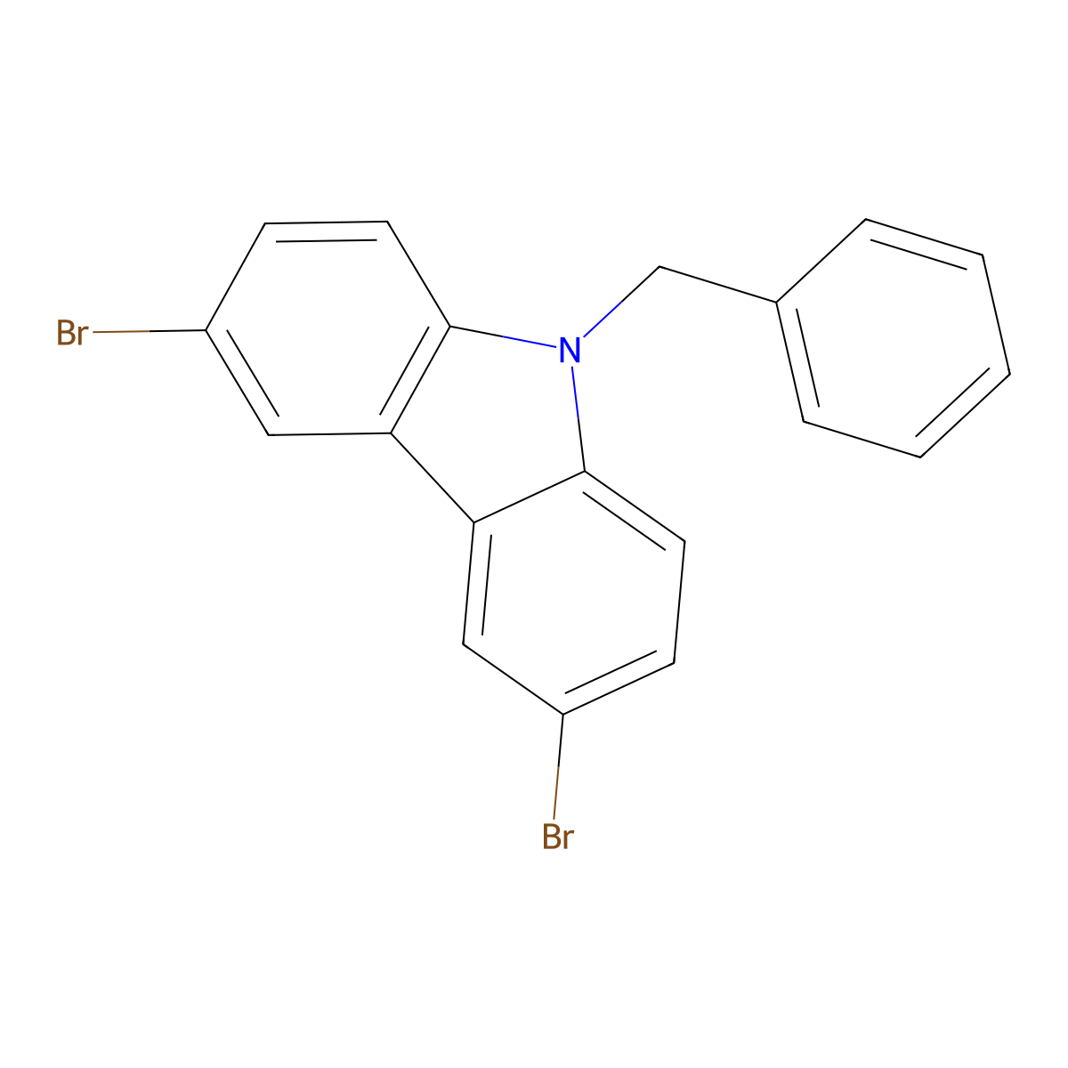 N-benzyl-3,6-dibromocarbazole molecular structure, CAS 118599-27-2