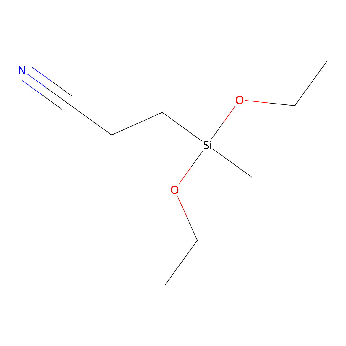 Propanenitrile, 3-(diethoxymethylsilyl)- molecular structure, CAS 1186-11-4