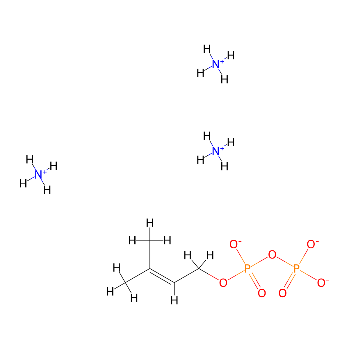 Ammonium P-(3-methyl-2-buten-1-yl) (diphosphate) (3:1) molecular structure, CAS 1186-30-7