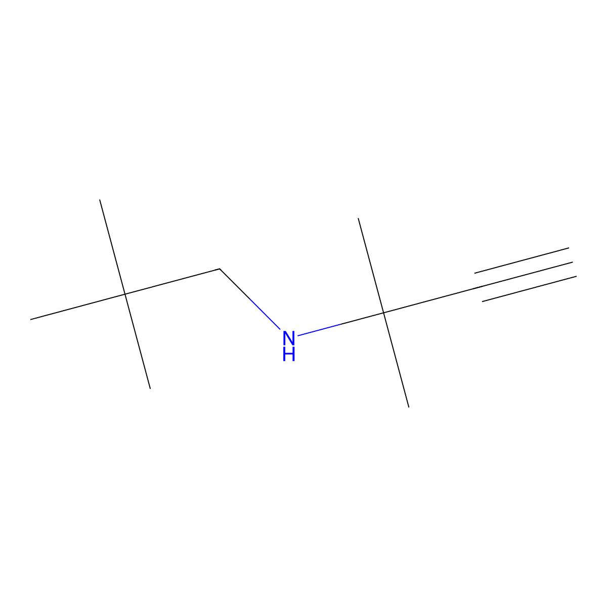 (2,2-Dimethylpropyl)(2-methylbut-3-yn-2-yl)amine molecular structure, CAS 1186-38-5