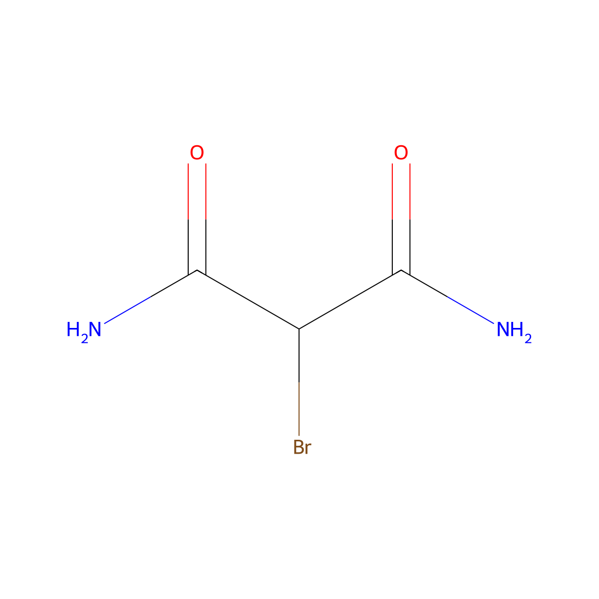 2-Bromopropanediamide molecular structure, CAS 1186-67-0