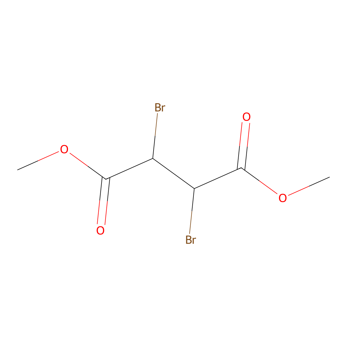 Butanedioic acid, 2,3-dibromo-, 1,4-dimethyl ester molecular structure, CAS 1186-98-7