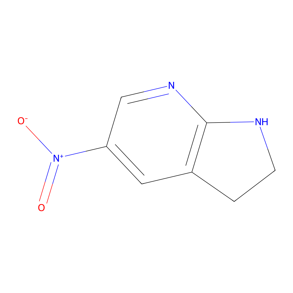 5-nitro-2,3-dihydro-1H-pyrrolo[2,3-b]pyridine molecular structure, CAS 118600-53-6