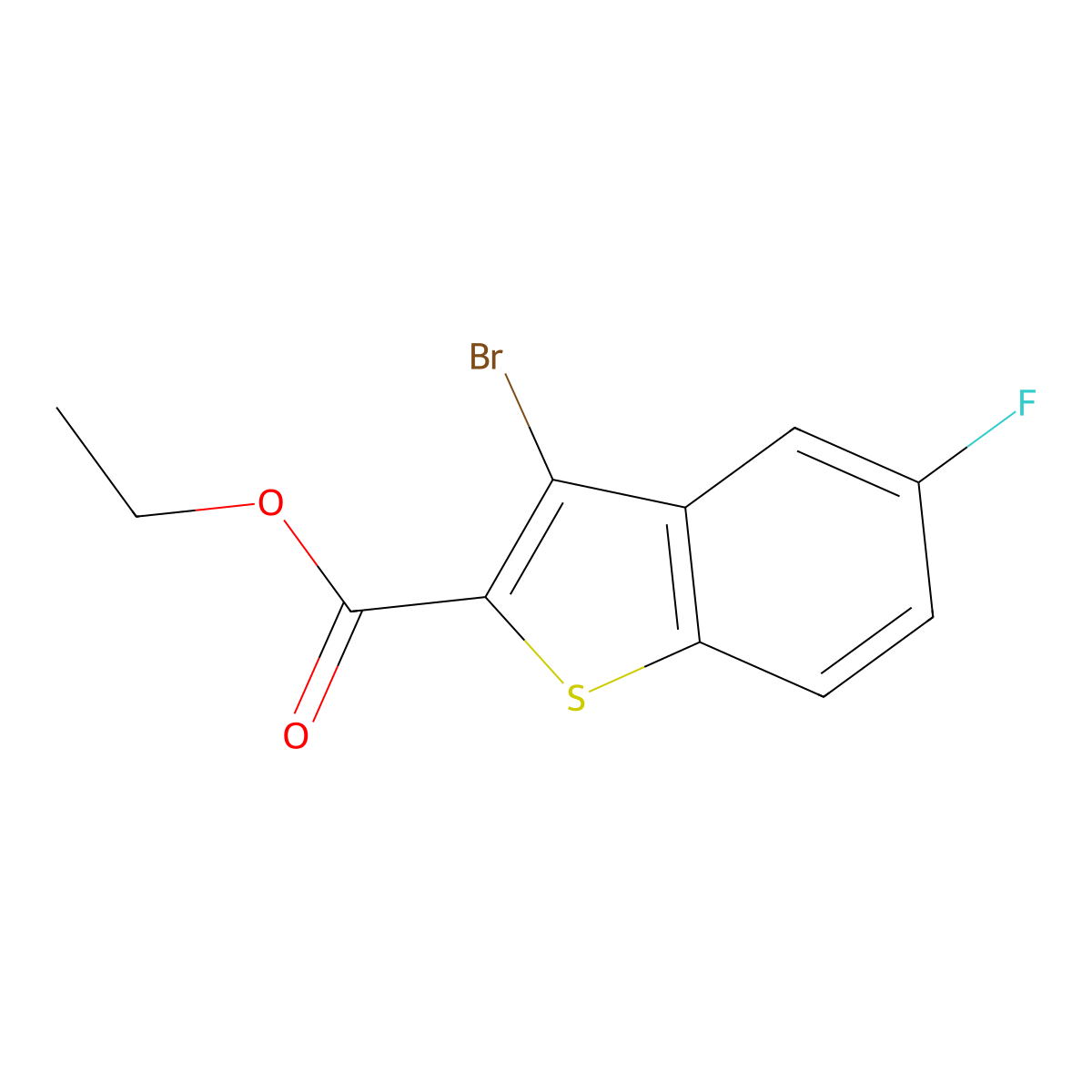 Ethyl 3-bromo-5-fluoro-1-benzothiophene-2-carboxylate molecular structure, CAS 1186019-98-6