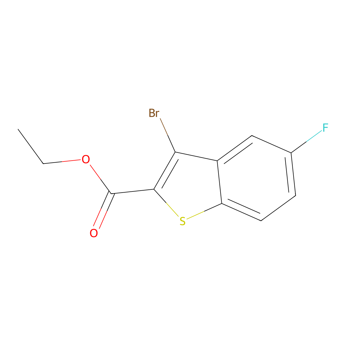 Ethyl 3-bromo-5-fluoro-1-benzothiophene-2-carboxylate molecular structure, CAS 1186019-98-6
