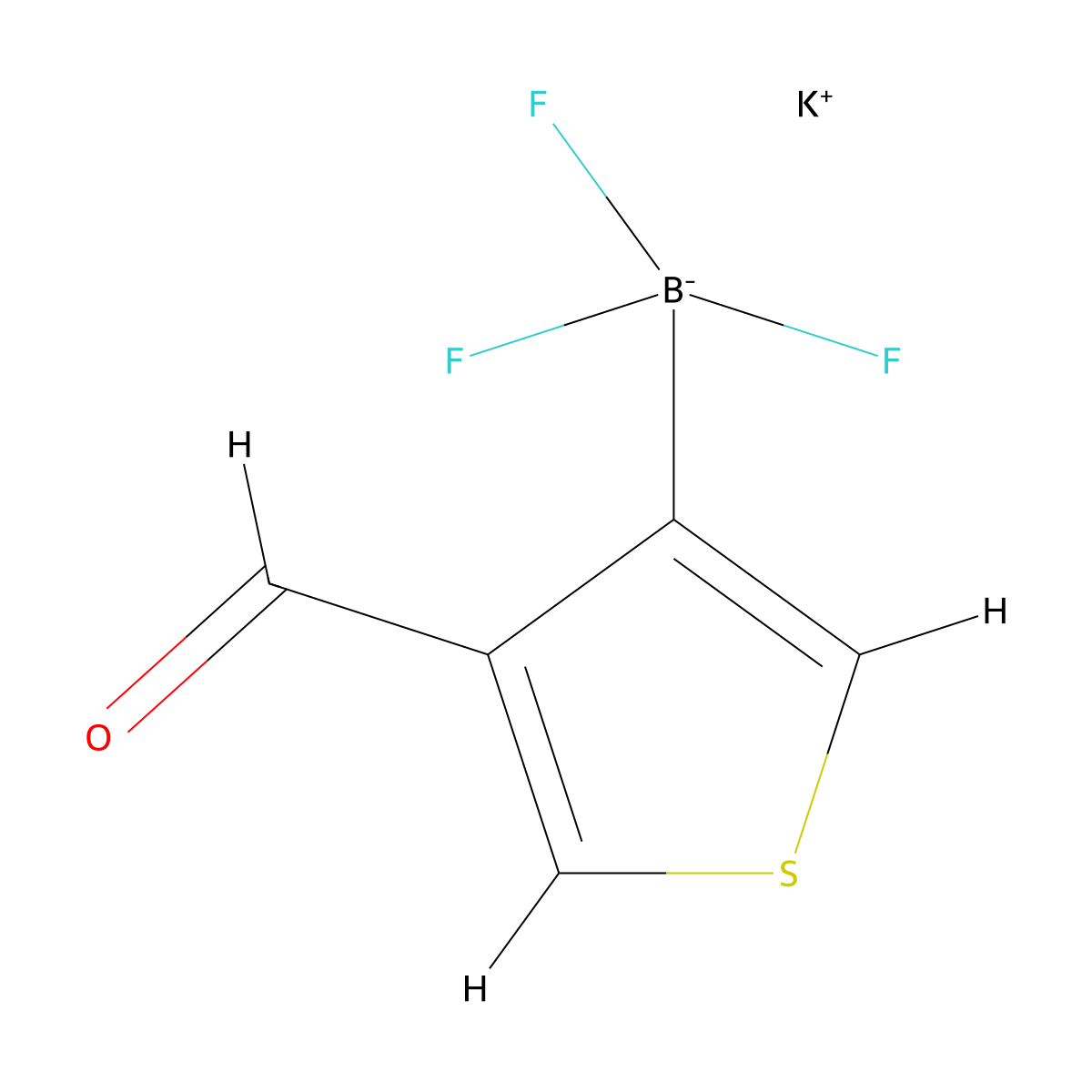 Potassium trifluoro(4-formylthiophen-3-yl)boranuide molecular structure, CAS 1186025-94-4